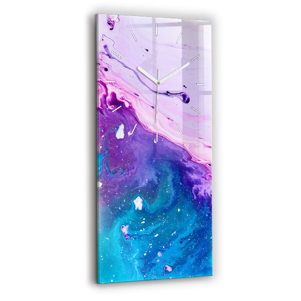 Ceas vertical de perete din sticlă decorativ Fundal colorat