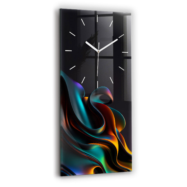 Ceas vertical de perete din sticlă decorativ Val futurist
