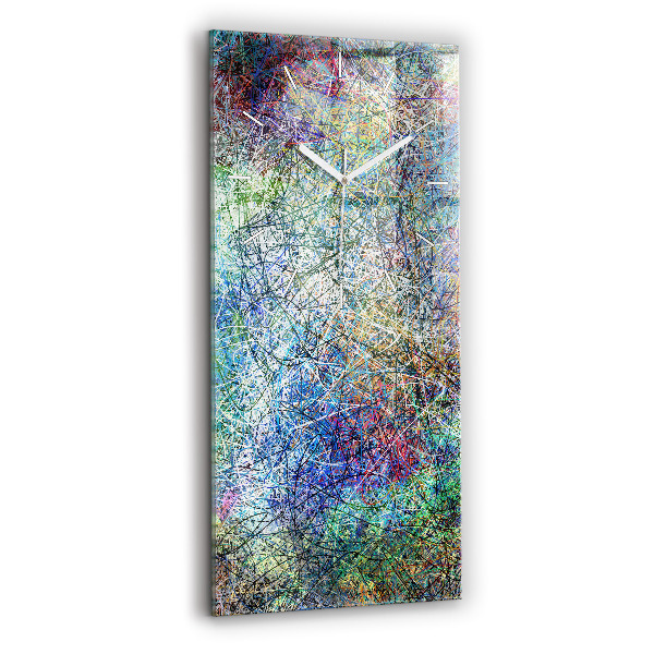 Ceas vertical de perete din sticlă decorativ Abstractizare - Emoții