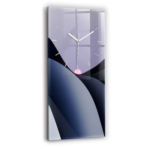 Ceas din sticlă dreptunghiular vertical decorativ Soare abstract