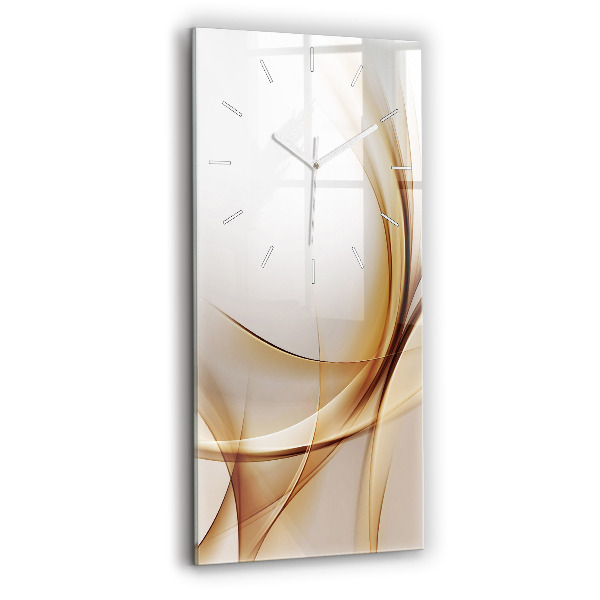Ceas din sticlă dreptunghiular vertical decorativ Abstracție aurie