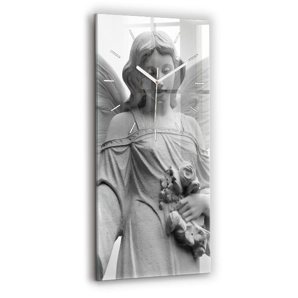 Ceas vertical de perete din sticlă decorativ Sculptură veche de înger
