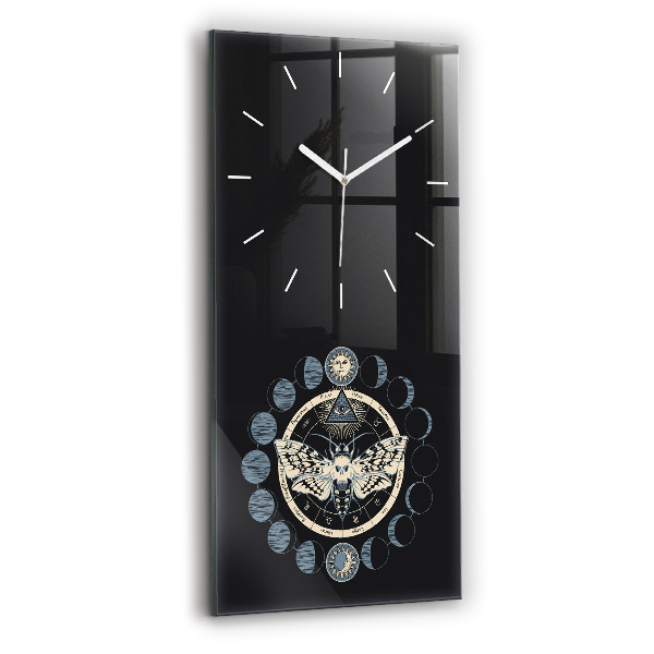 Ceas din sticlă dreptunghiular vertical decorativ Fazele lunii
