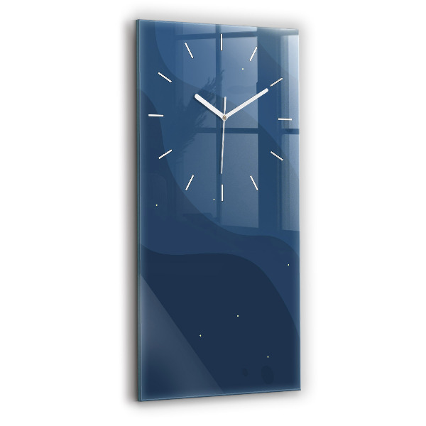 Ceas vertical de perete din sticlă decorativ Valuri albastre