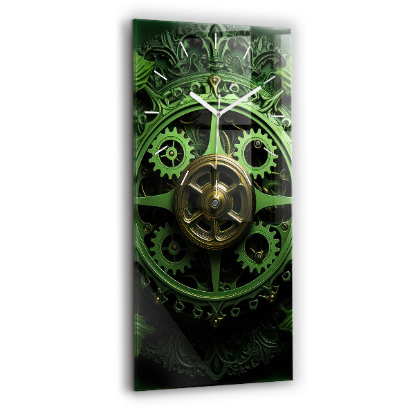Ceas din sticlă dreptunghiular vertical decorativ Mecanism verde