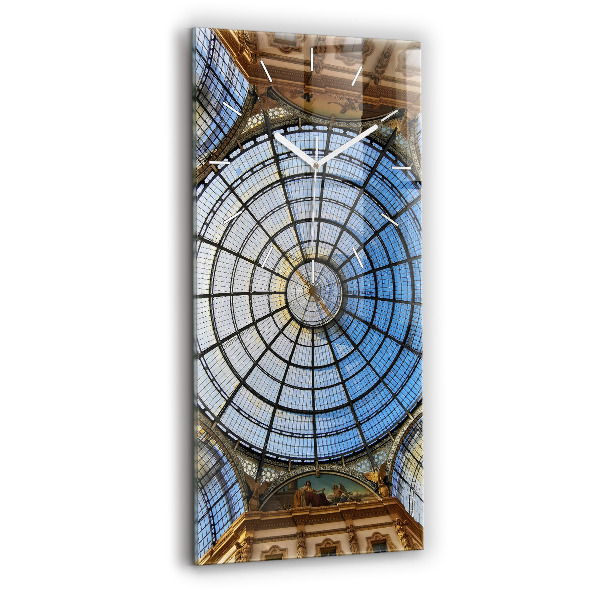 Ceas din sticlă dreptunghiular vertical decorativ Centru comercial din Milano