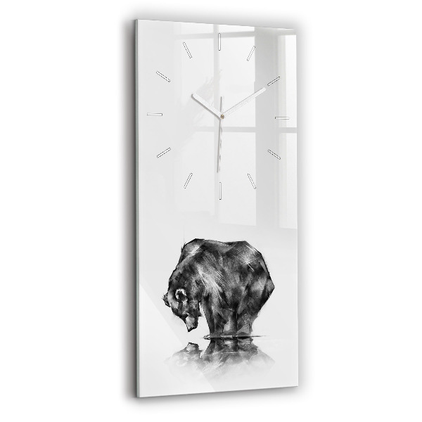 Ceas din sticlă dreptunghiular vertical decorativ Urs de desene animate