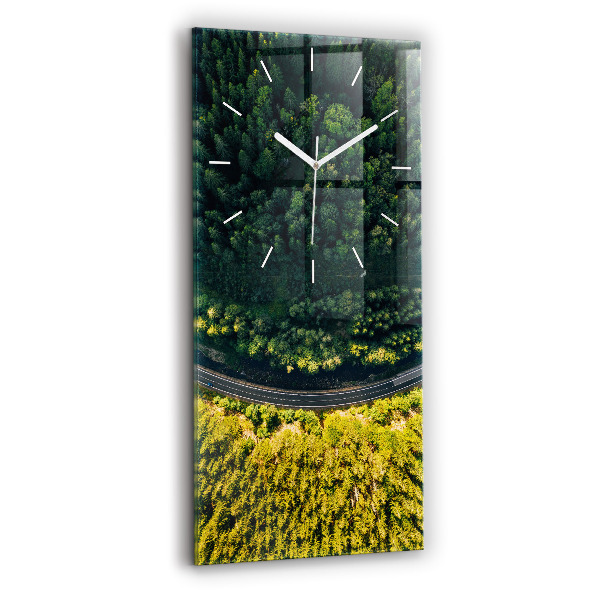 Ceas din sticlă dreptunghiular vertical decorativ Pădurea din vedere