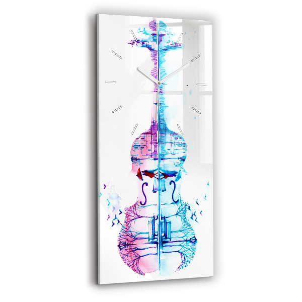 Ceas vertical de perete din sticlă decorativ Lacul Parcului Violoncelului