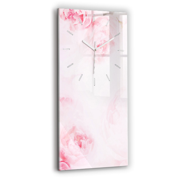 Ceas din sticlă dreptunghiular vertical decorativ Flori înflorite
