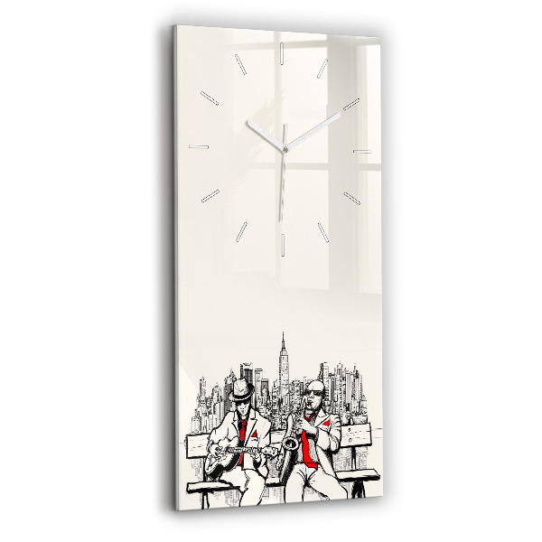 Ceas din sticlă dreptunghiular vertical decorativ Jazzul în New York