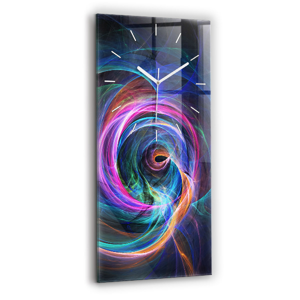 Ceas din sticlă dreptunghiular vertical decorativ Fractal colorat