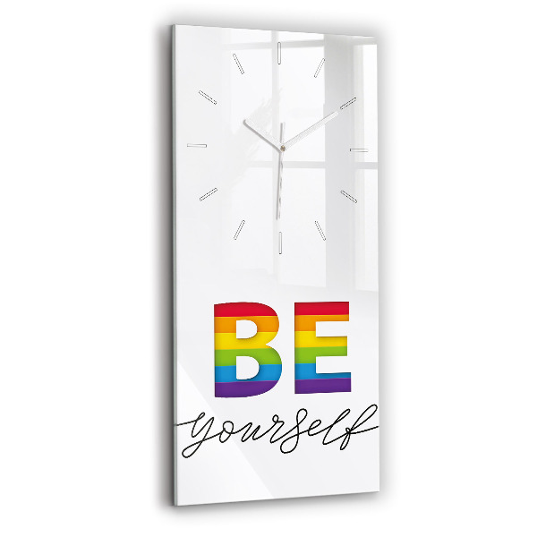 Ceas din sticlă dreptunghiular vertical decorativ Inscripția Fii tu însuți