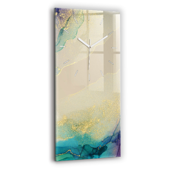 Ceas vertical de perete din sticlă decorativ Abstractizarea culorilor