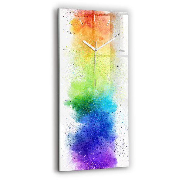 Ceas din sticlă dreptunghiular vertical decorativ Curcubeu abstract