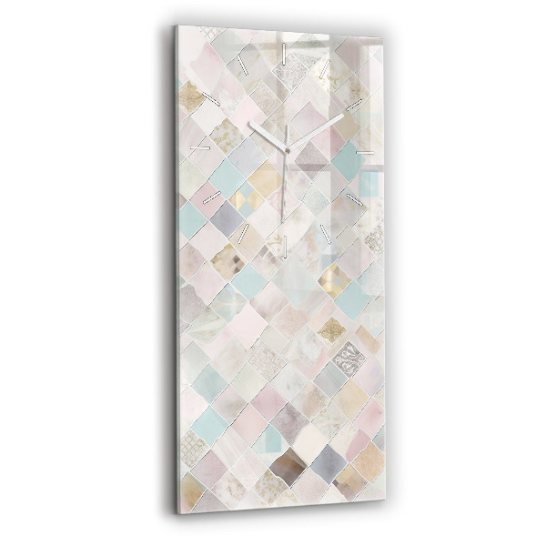 Ceas din sticlă dreptunghiular vertical decorativ Plăci colorate