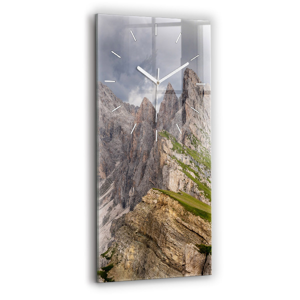 Ceas vertical de perete din sticlă decorativ Munții Stâncoși