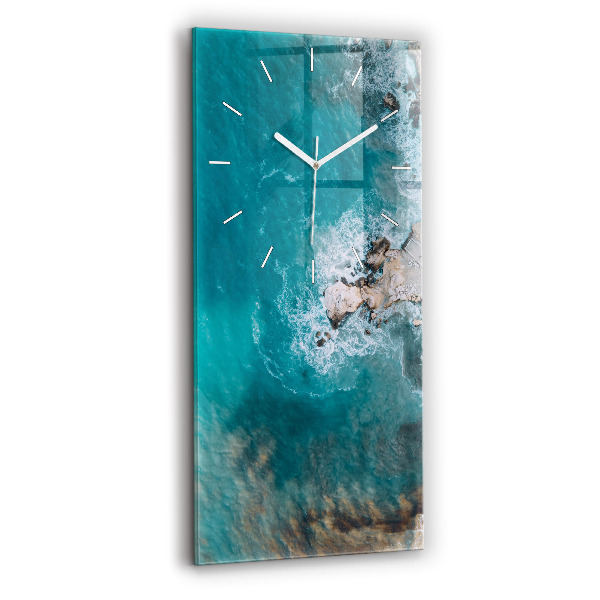 Ceas din sticlă dreptunghiular vertical decorativ Fiordurile din Costa Blanca