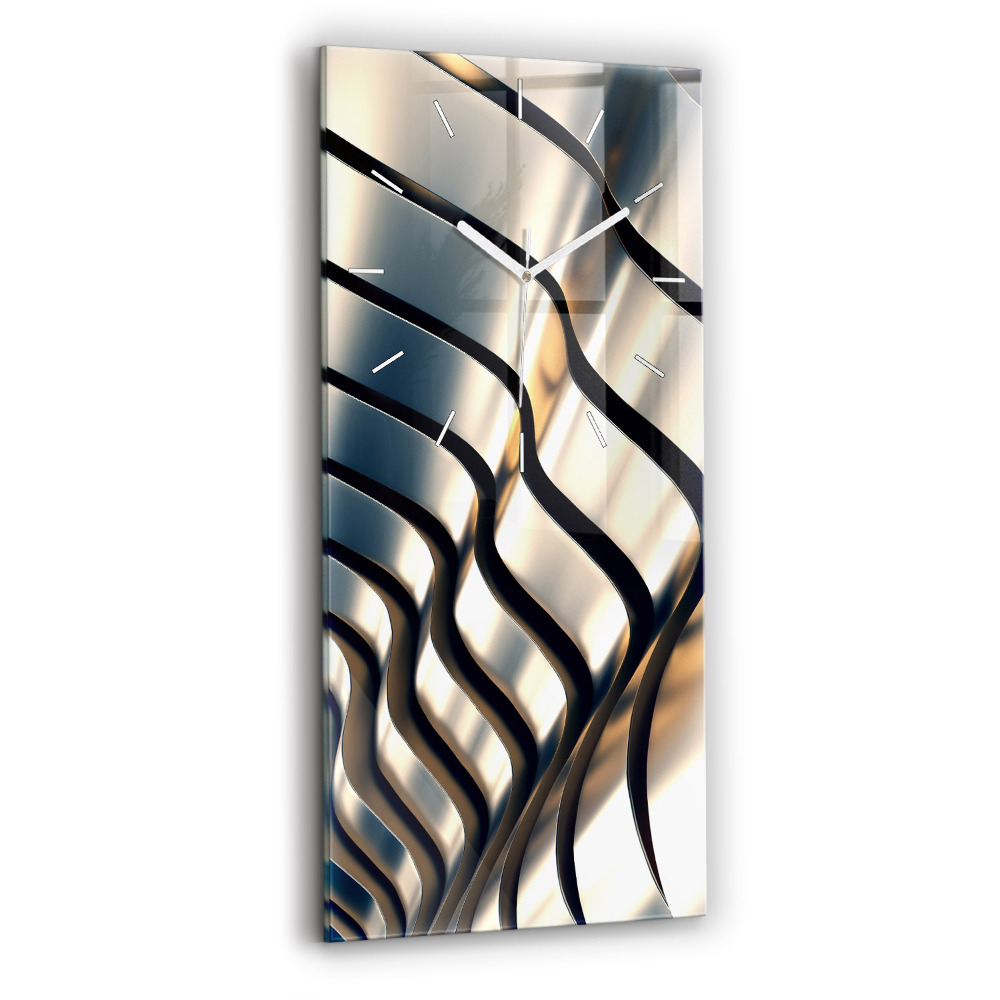 Ceas vertical de perete din sticlă decorativ Model argintiu