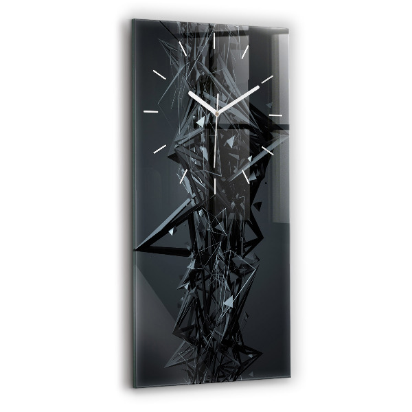 Ceas vertical de perete din sticlă decorativ Abstracție neagră