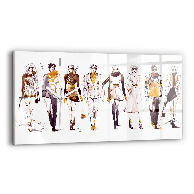 Ceas perete din sticlă orizontale la modă Femeie și bărbat