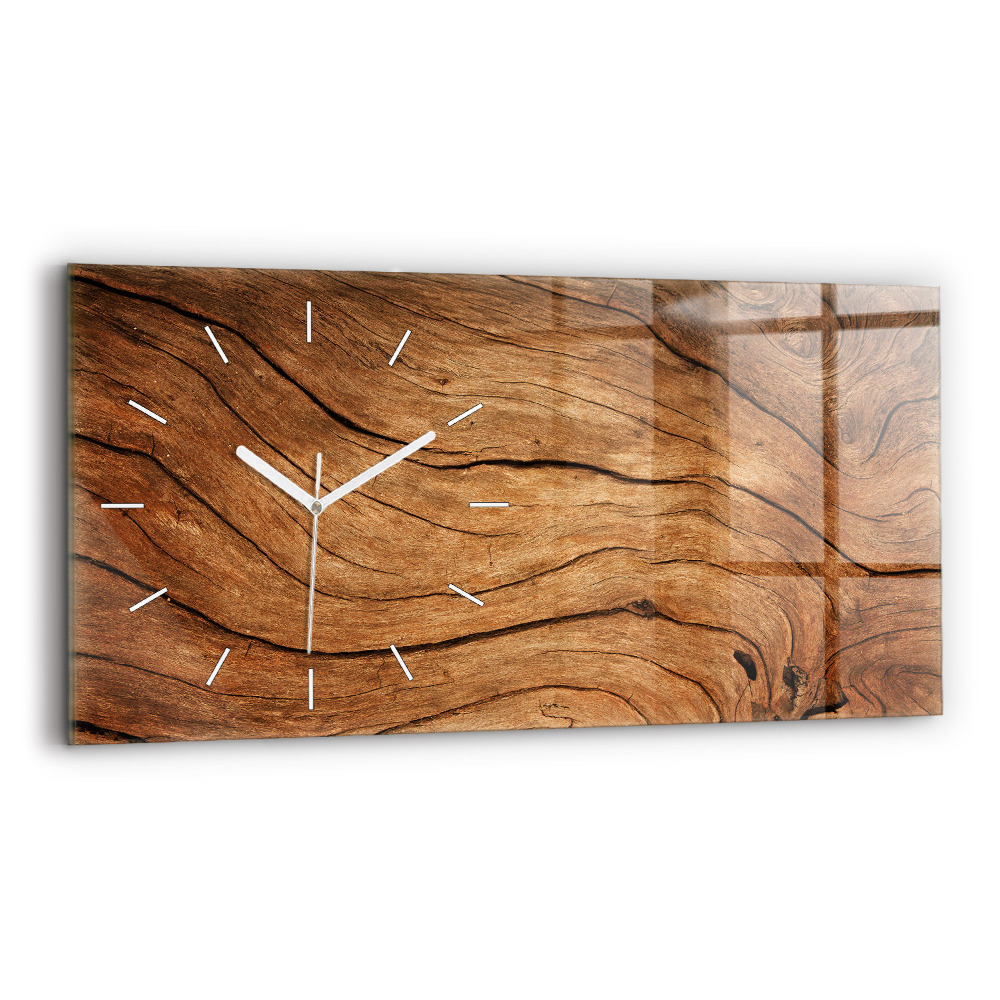 Ceas perete din sticlă orizontale la modă Lemn vechi
