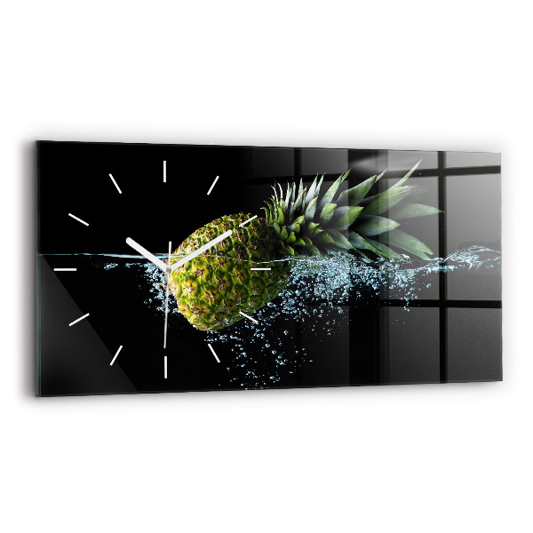 Ceas perete din sticlă orizontale la modă Ananas
