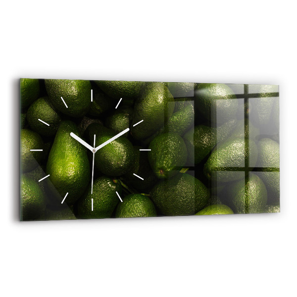 Ceas orizontale de perete din sticlă la modă Avocado