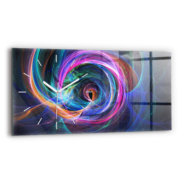 Ceas perete din sticlă orizontale la modă Fractal colorat