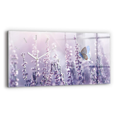 Ceas orizontale de perete din sticlă la modă Abstracție