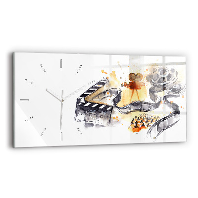 Ceas perete din sticlă orizontale la modă cameră de cinematografie