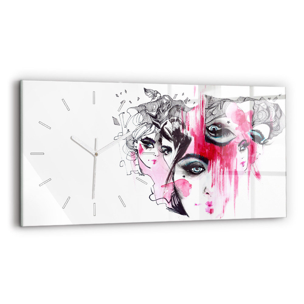 Ceas perete din sticlă orizontale la modă Multele fețe ale abstracțiunii