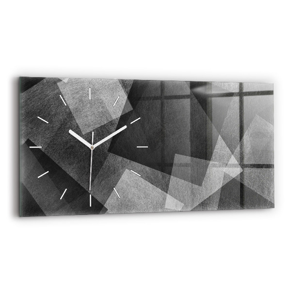 Ceas perete din sticlă orizontale la modă Abstracție geometrică