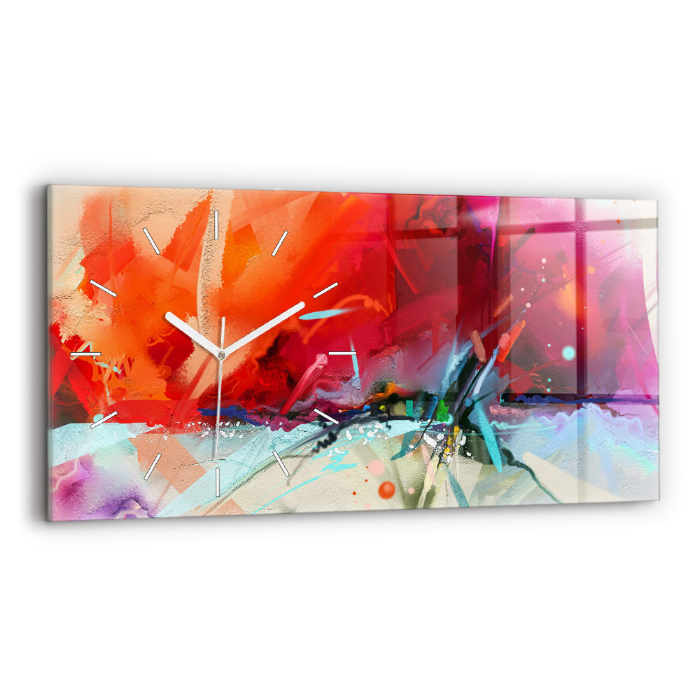 Ceas perete din sticlă orizontale la modă Rânduri de condimente