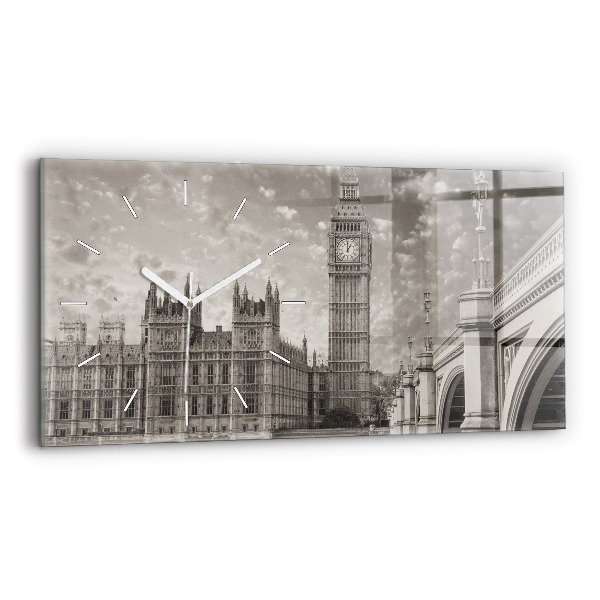Ceas orizontale de perete din sticlă la modă Londra Anglia Big Ben