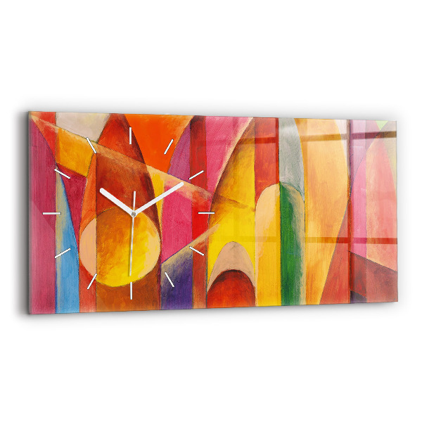 Ceas orizontale de perete din sticlă la modă Artă Decorare Abstractă