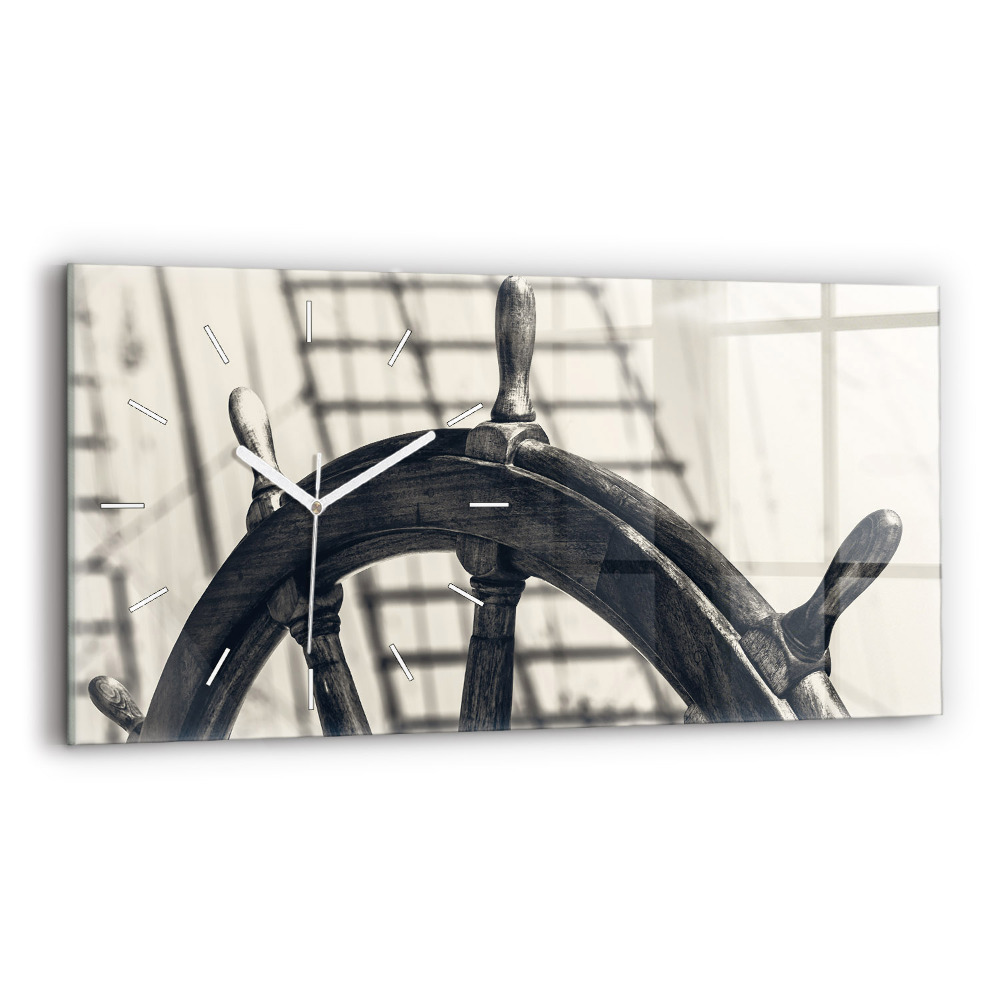 Ceas perete din sticlă orizontale la modă Navă antică