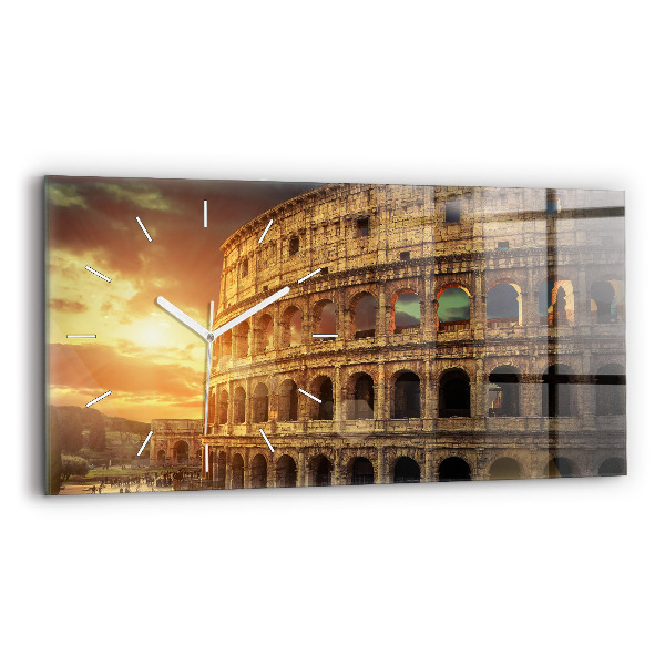 Ceas orizontale de perete din sticlă la modă Colosseumul roman