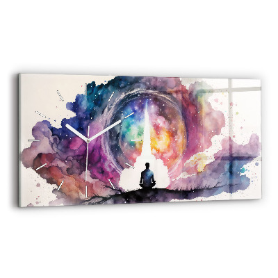 Ceas perete din sticlă orizontale la modă Stil de viață meditativ