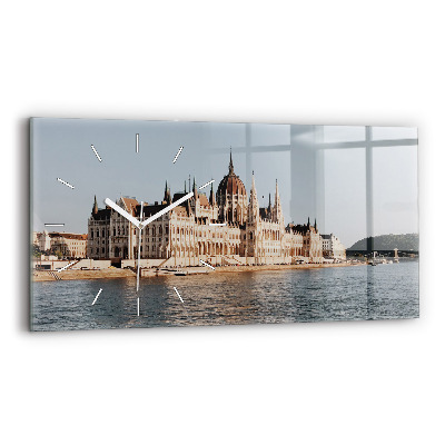 Ceas orizontale de perete din sticlă la modă Parlamentul din Budapesta