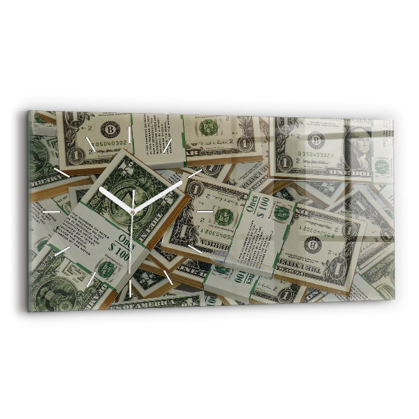 Ceas orizontale de perete din sticlă la modă 1 dolar american