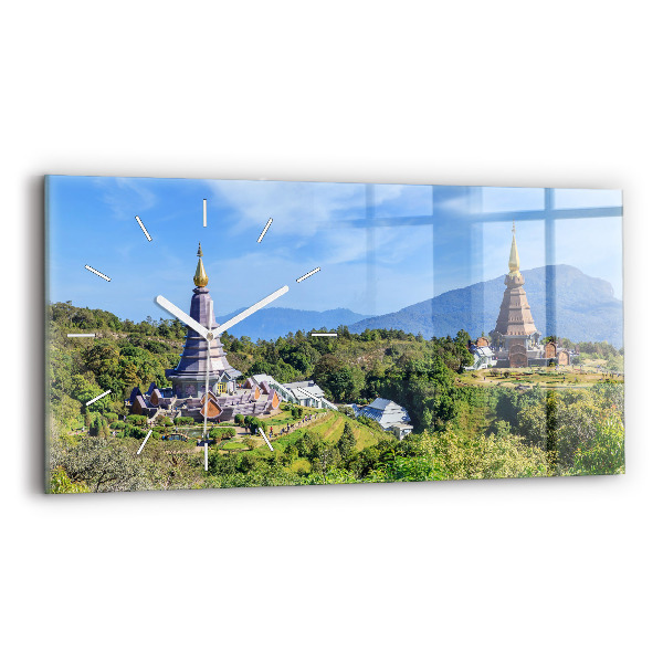 Ceas orizontale de perete din sticlă la modă Parcul Național Chiang Mai