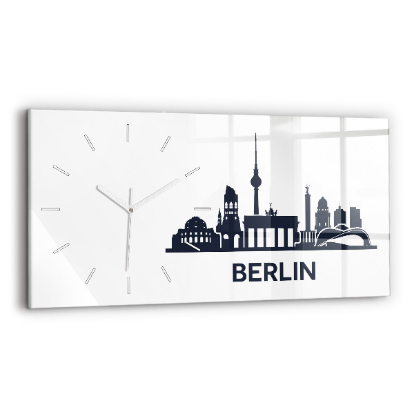 Ceas perete din sticlă orizontale la modă Ilustrație a orașului Berlin