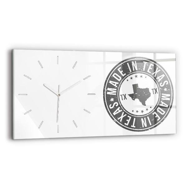 Ceas perete din sticlă orizontale la modă Ștampilă din Texas