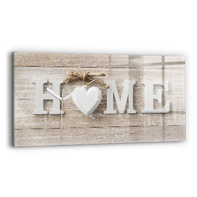 Ceas perete din sticlă orizontale la modă Casa inscripțiilor