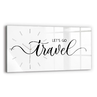 Ceas perete din sticlă orizontale la modă Inscripția Călătorie