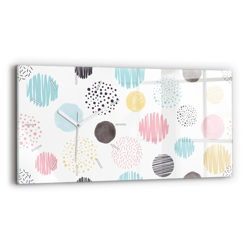 Ceas perete din sticlă orizontale la modă Model geometric