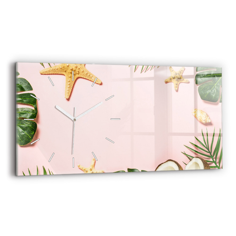 Ceas perete din sticlă orizontale la modă Stare de spirit de vară