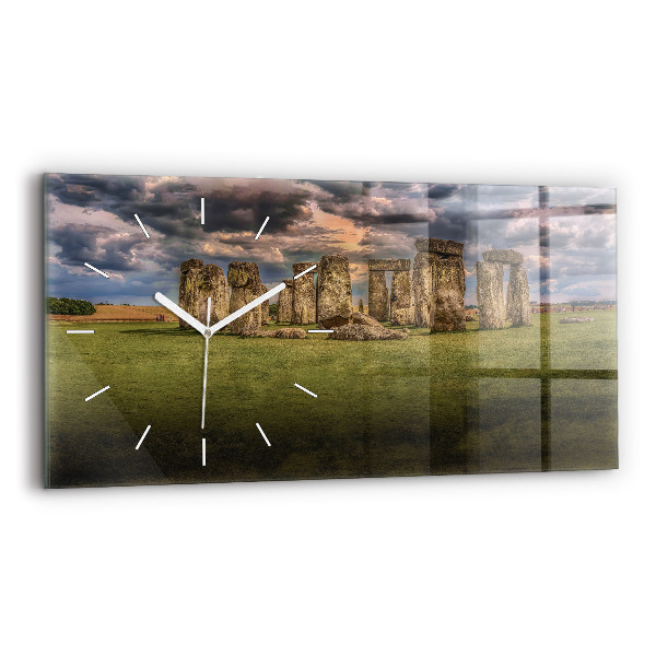 Ceas orizontale de perete din sticlă la modă Nimbostratusul din Stonehenge