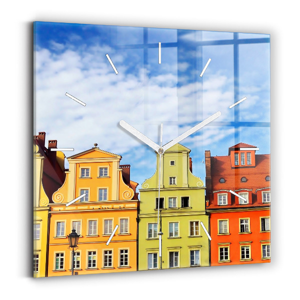 Ceas perete din sticlă pătrat Wrocław - Orașul Vechi